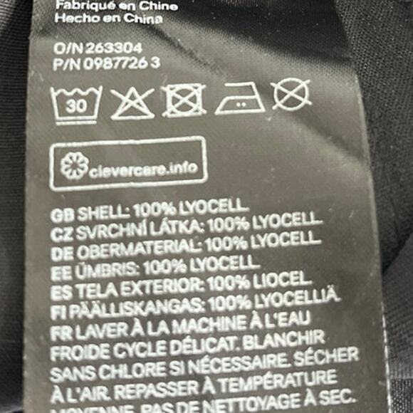 H&M Black Side Slit High Waisted Lightweight Casual Straight Midi Skirt Size L - Picture 5 of 5